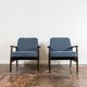 Pair of Mid-Century Blue Armchairs GFM 300-192, 1960's