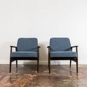 Paire de fauteuils bleus vintage GFM 300-192, 1960