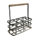 8-hole bottle holder, zinc and wood