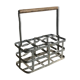 8-hole bottle holder, zinc and wood