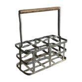 Porte-bouteilles 8 trous zinc et bois