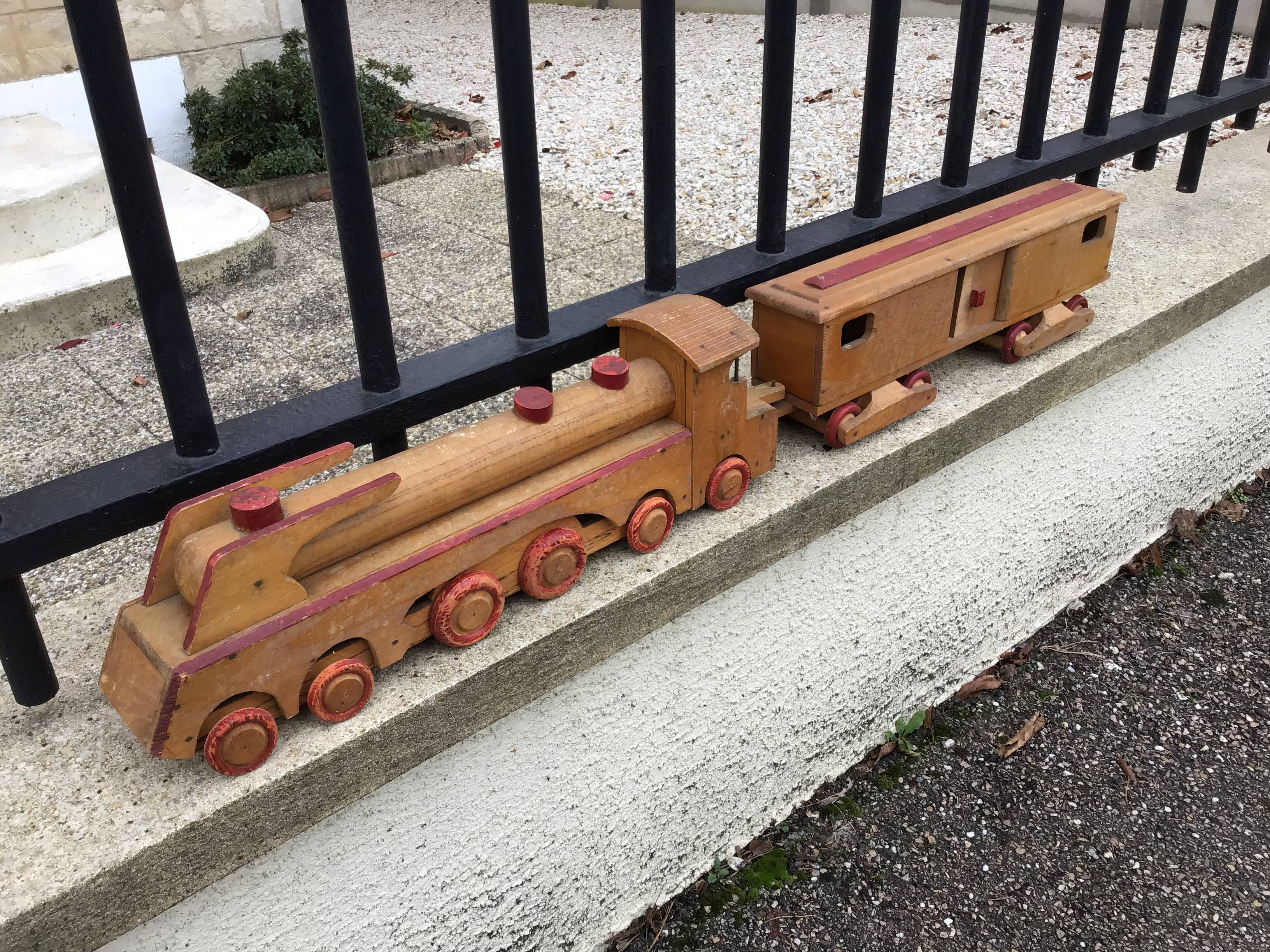 Folk art wooden train