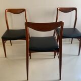 Trio of Danish chairs by Kai Lyngfeldt Larsen 60s, reupholstered