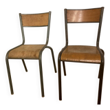 2 vintage school chairs
