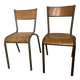 2 vintage school chairs