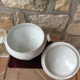 Ancient white porcelain soup tureen