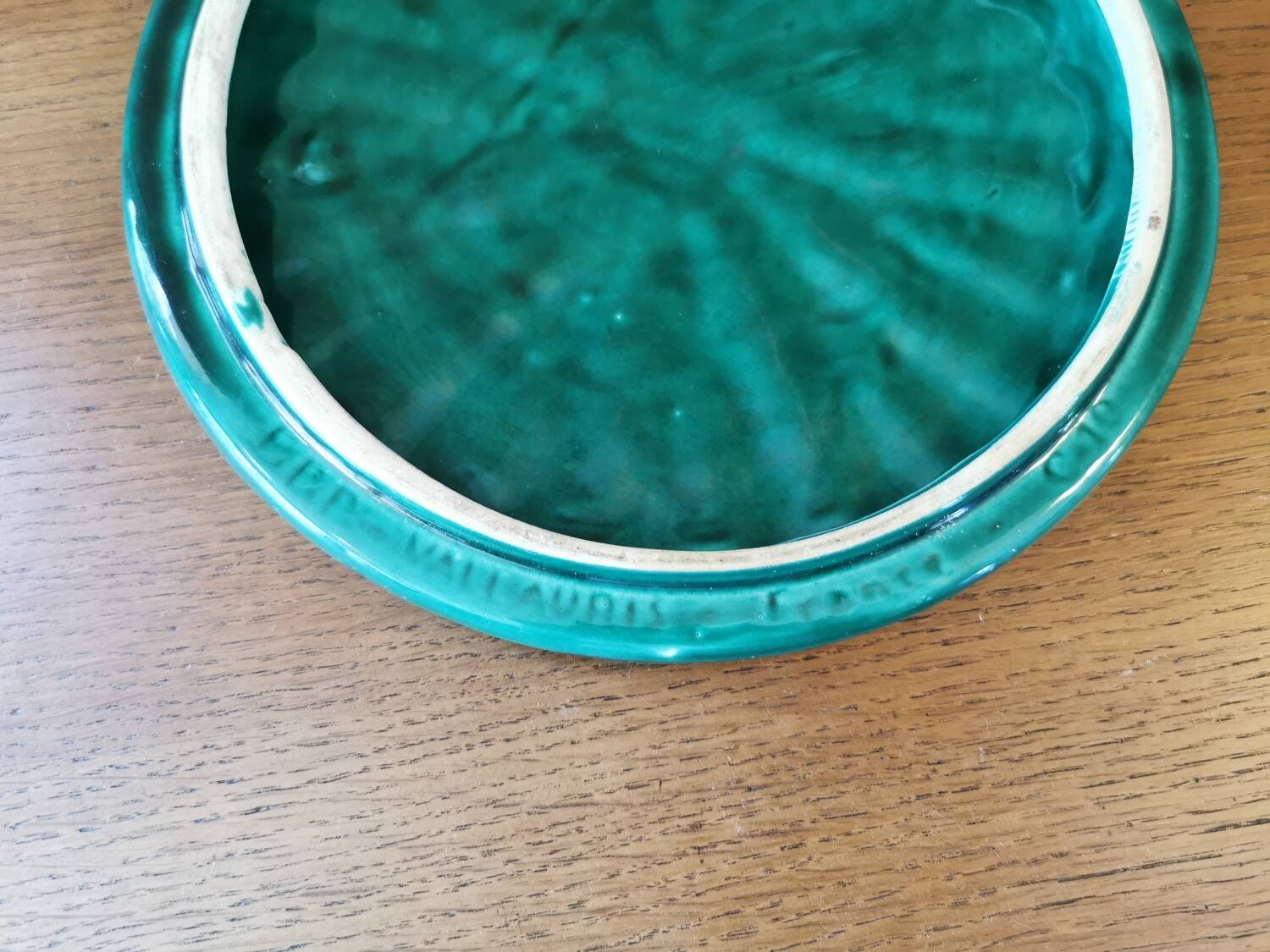 Vintage slip coaster signed FPP Vallauris