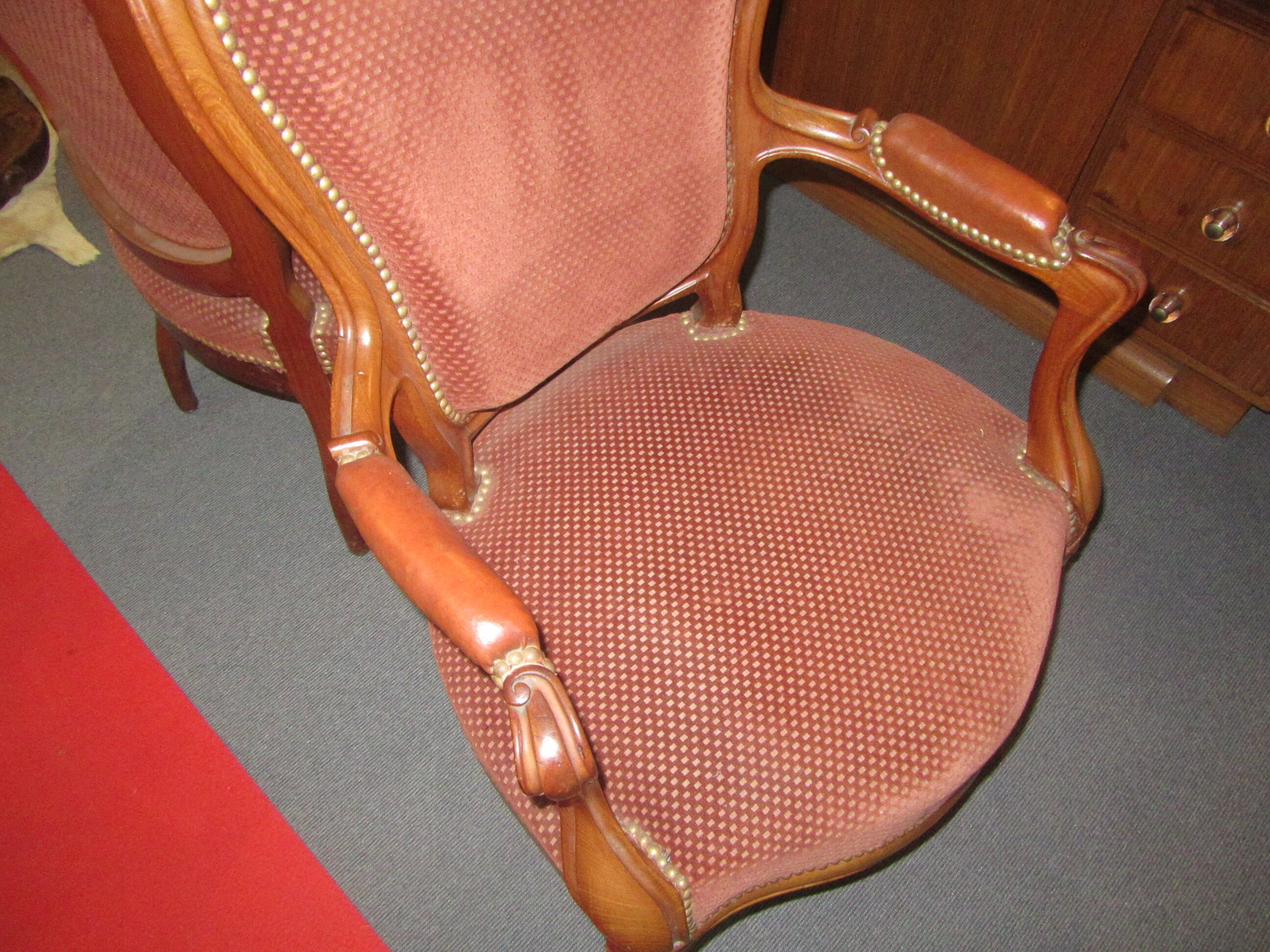 2 mahogany armchairs louis philippe