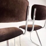 Set metal dining chairs in Gispen style (4), 1970s