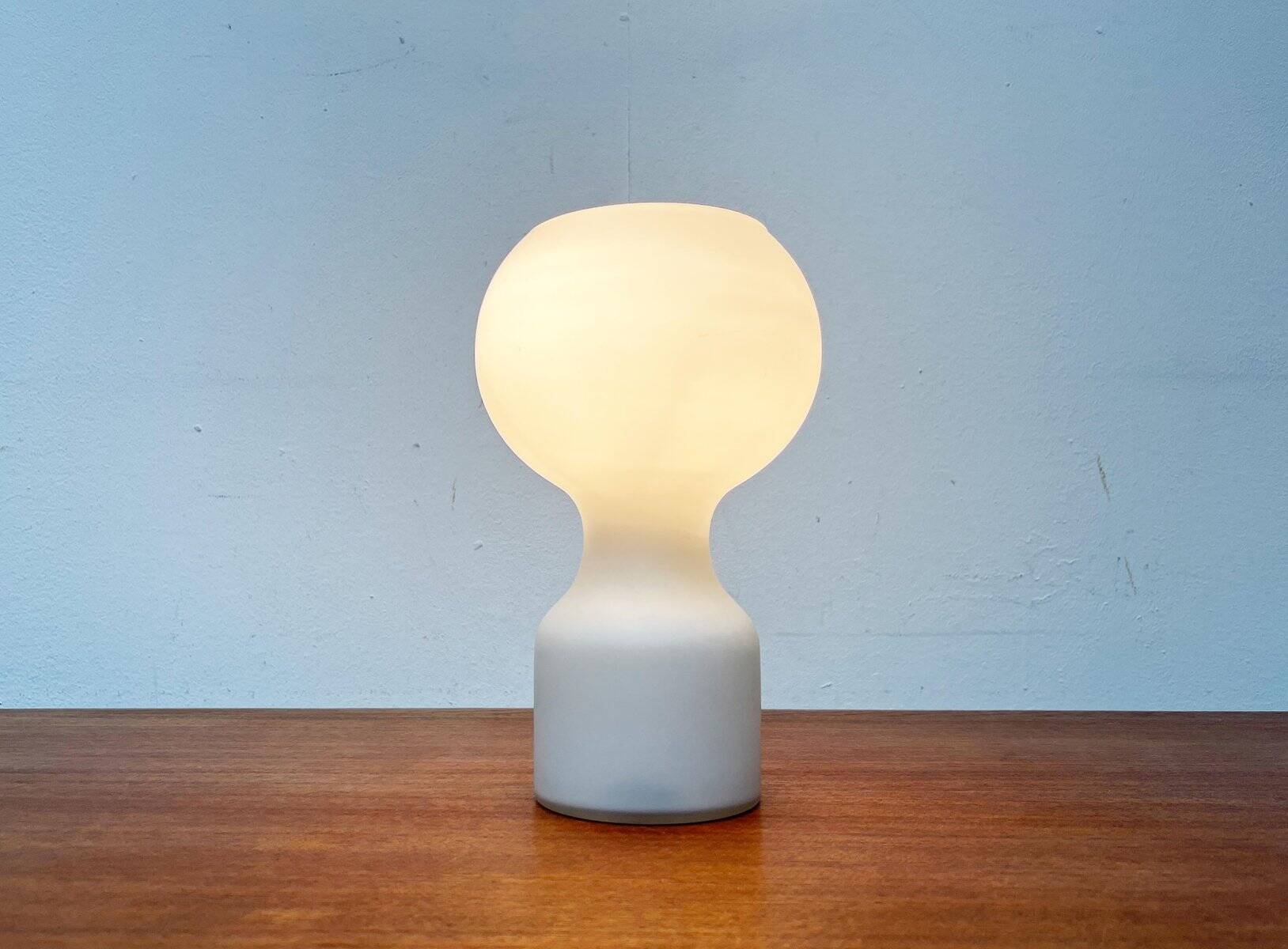 Vintage minimalist glass table lamp from the space age by Jean Paul Edmonds Alt for Philips, 1970s.