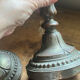 2 antique silver candlesticks