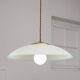 Mid-Century Italian Saucer Glass and Brass Pendant Lamp