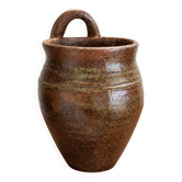 Vase, pot à ustensiles mural, en grès pyrité 