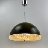 Space Age 1970 pendant light, brown and chrome
