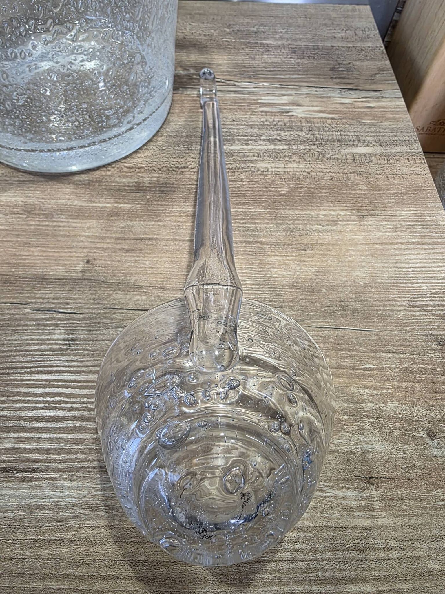 Grand seau à champagne / rafraîchisseur et sa louche Verre bullé Biot