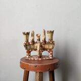 Kabyle candle holder terracotta pottery handcrafted ethnic tribal decoration