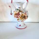 Capodimonte porcelain jug – Italy 20th century – floral decoration