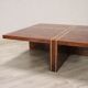 Square Coffee Table In Walnut Burl, 1970s