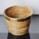 Rattan and brass basket, Italy, 1970