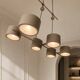 Grey metal Sputnik chandelier Stilnovo Lelli Style with 6 arms Italian