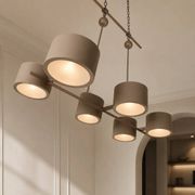 Grey metal Sputnik chandelier Stilnovo Lelli Style with 6 arms Italian