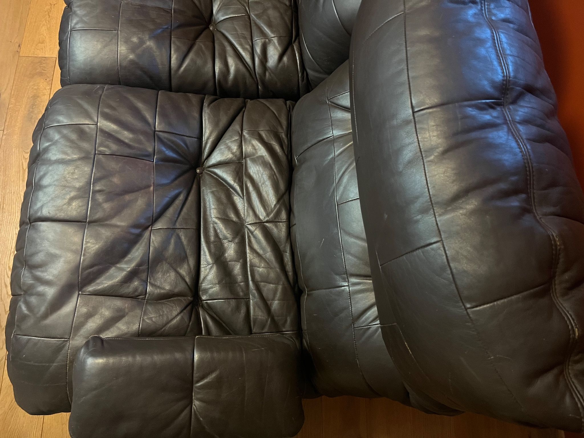 Marsala leather sofa Ligne Roset by Michel Ducaroy