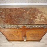 Vintage Two-Leaf Cabinet with Marble Top, 1940s