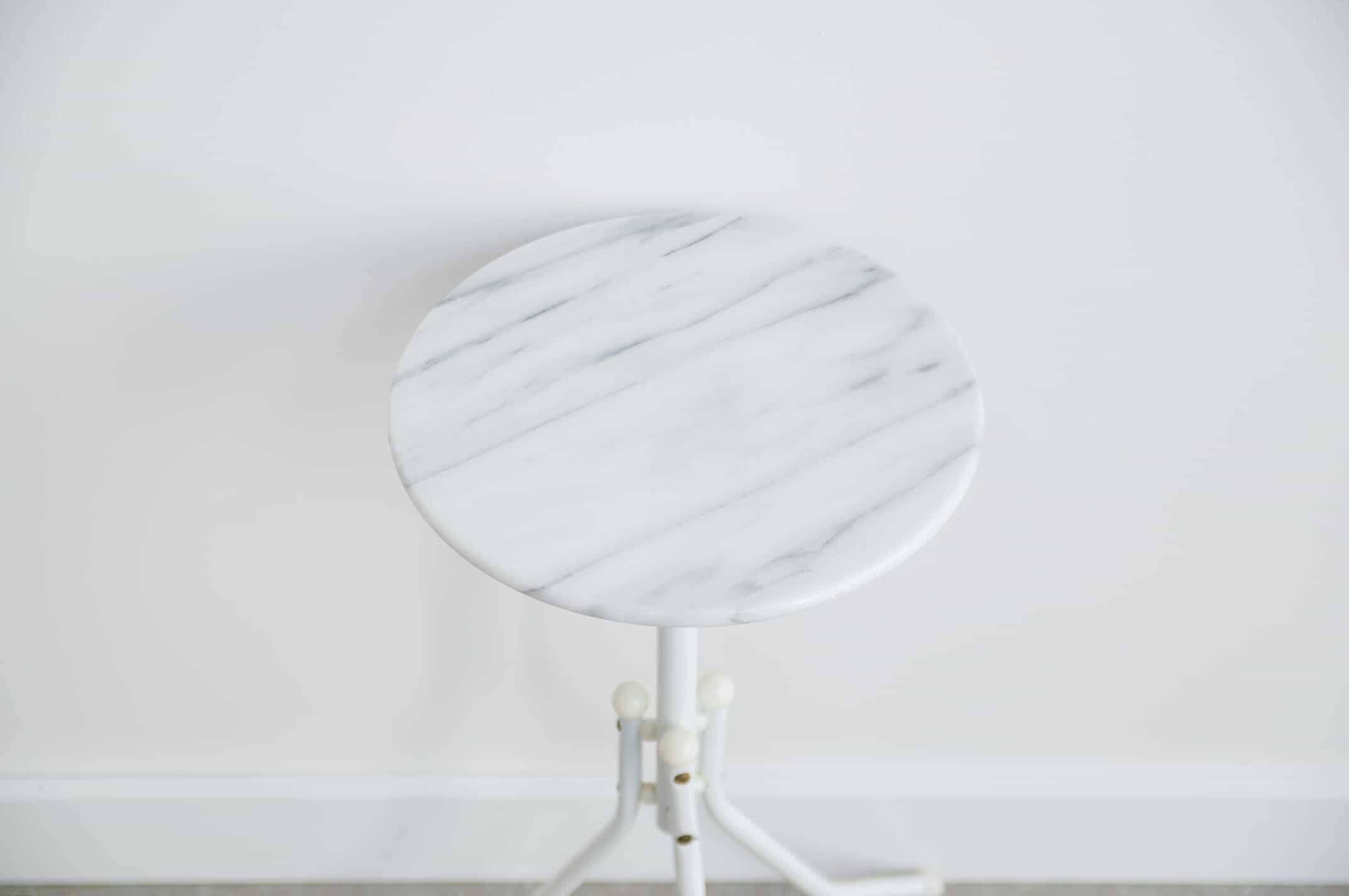 Vintage marble plant stool tripod