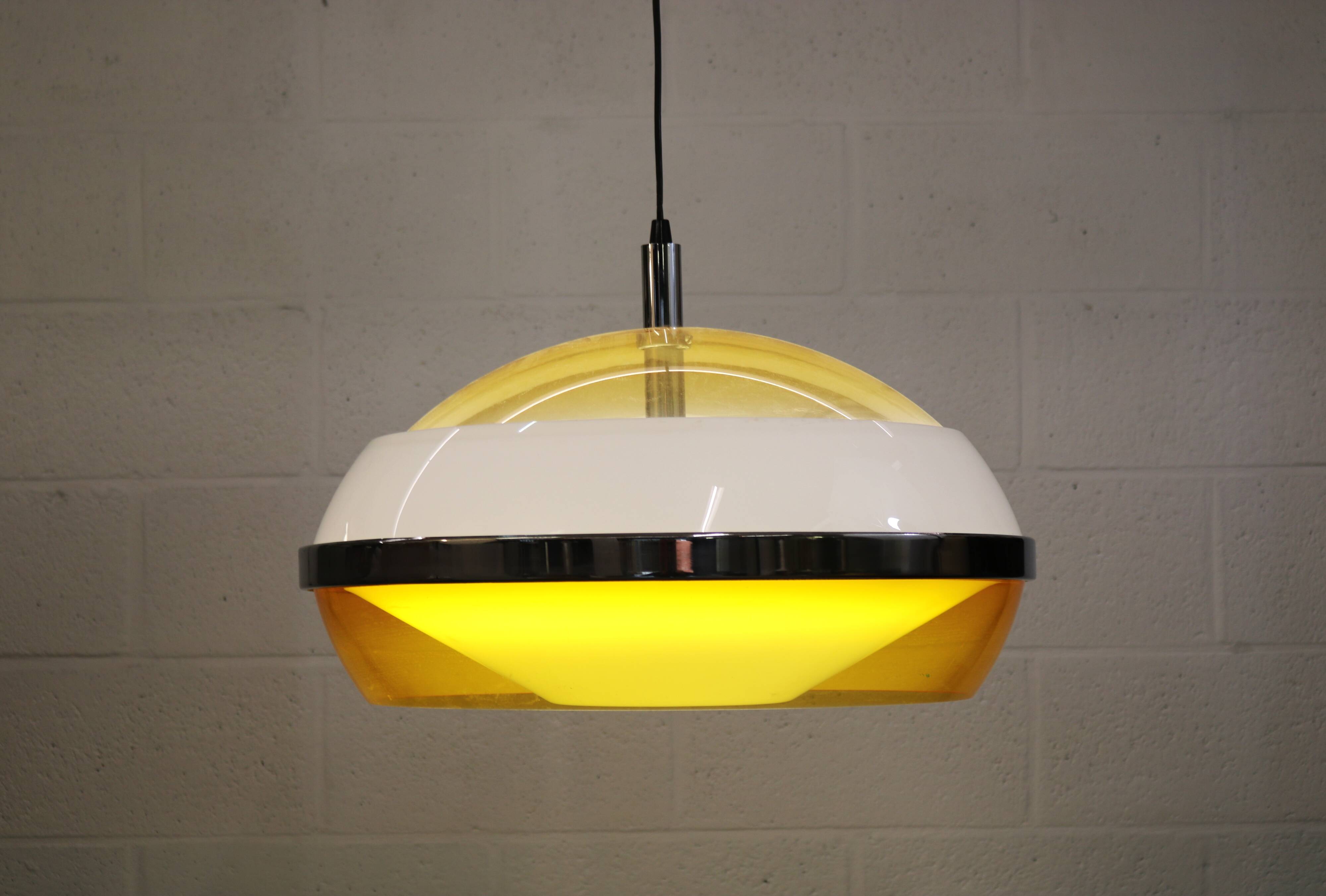 Space age UFO ceiling lamp *** Stilux Milano *** Italy 1970s *** Rare