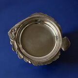 Vintage silver metal fish dish