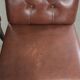 Set of 6 cognac-coloured cow leather Chesterfield dining chairs