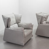 Cassina Lounge Chairs 'Viola d'Amore' by Piero de Martini & Footstool 1970s