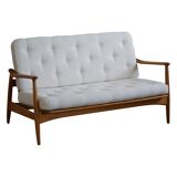 Two-seater canapé Arne Vodder, model Fd 161, reupholstered in boucle, 1950s.