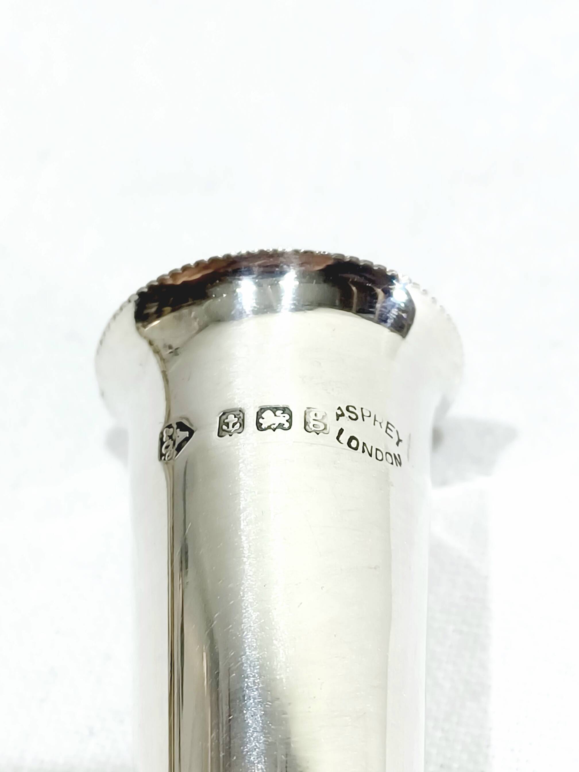 Asprey & Co - Small silver cornet vase