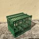 Old bird cage in green wood vintage decoration