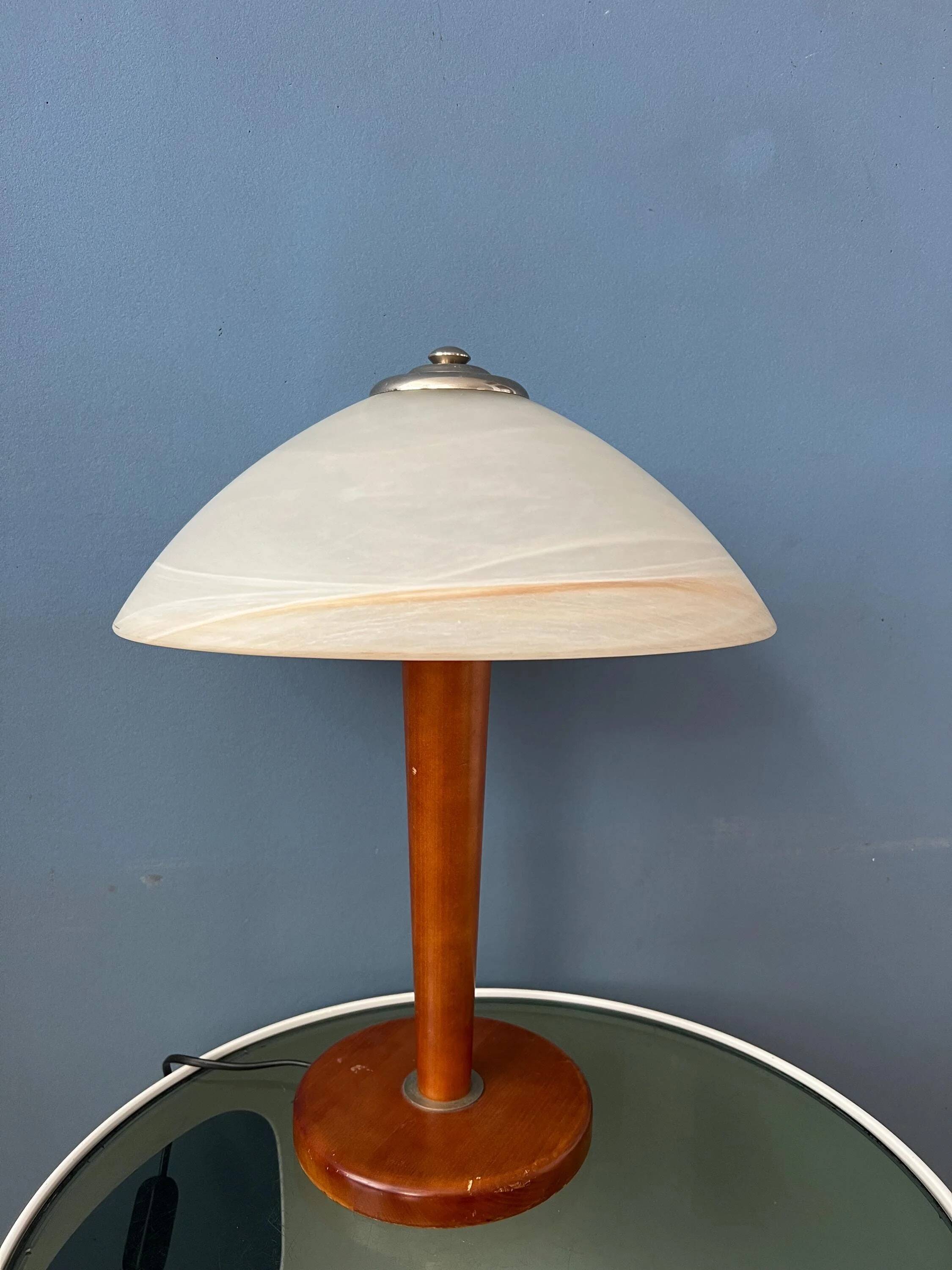 Lampe de table champignon post-moderne - lampe de table en verre Art nouveau