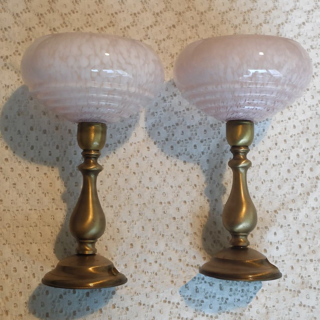 Duo de lampes en verre de Clichy