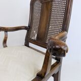 Chaise en bois néobaroque avec vannerie viennoise