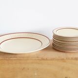 Dessert service 12 plates and tiled pie dish