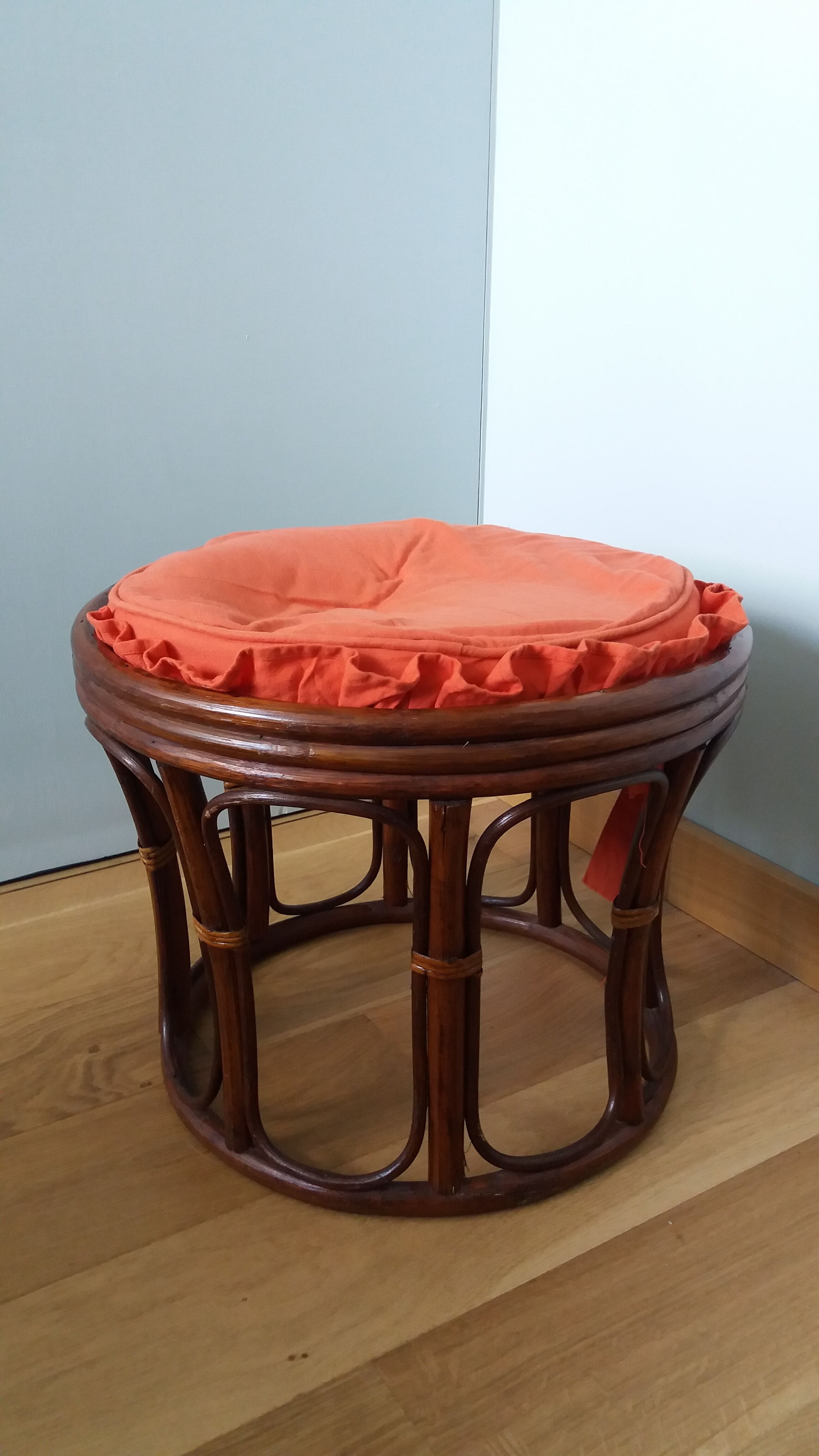 Rattan wicker pouffe stool