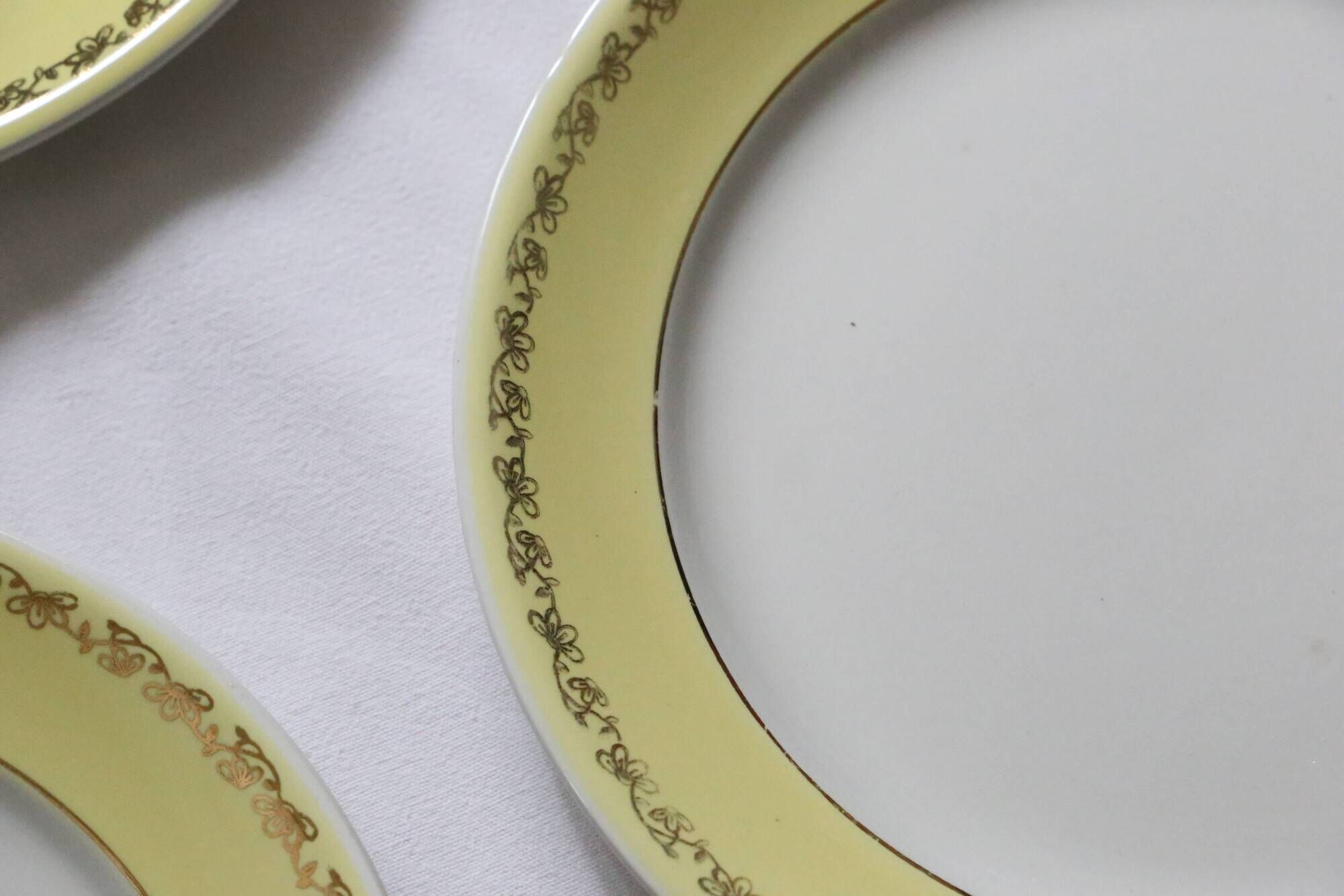 Set of 6 flat plates Luneville, Libourne model, vintage French