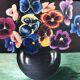 Peinture bouquet de pensées