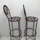 Pair of vintage bar high chairs in copper and wrought iron