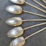 Series of 10 teaspoons in sterling silver vermilled in russian style