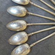 Series of 10 teaspoons in sterling silver vermilled in russian style