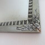 Art Deco mirror in silver wood 30/40 years