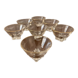 Set de 7 ramequins en verre 1950