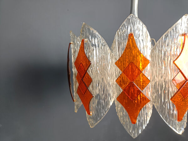 Chandelier en acrylique de l'ère spatiale par Marbach Leuchten, Allemagne, années 1960.