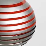 1960s spherical Space Age ceiling lamp with slats made of heavy metal