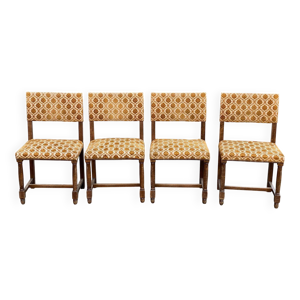 4 chaises Henri II en - beige